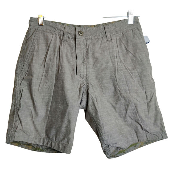 Reyn Spooner Reversible Cotton 8.5" Shorts Olive Green Shark Fish Sz 30 Vacation - Picture 3 of 12